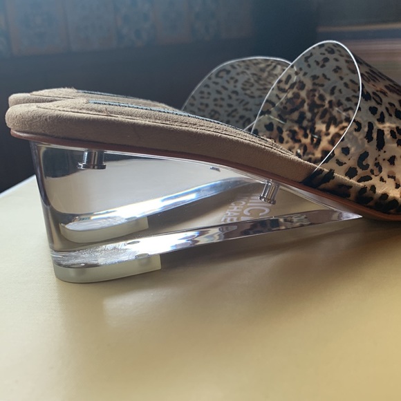 Steven by Steve Madden slide with clear wedge and leopard print top - Picture 4 of 9